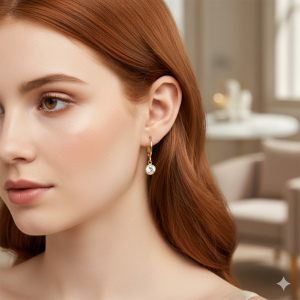 Brinco Argola Ponto de Luz Folheado A Ouro P