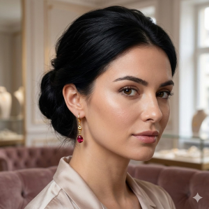 Brinco Argola Com Cristal Pink Folheado A Ouro P