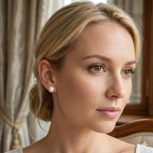 Brinco Pérola Folheado A Ouro M