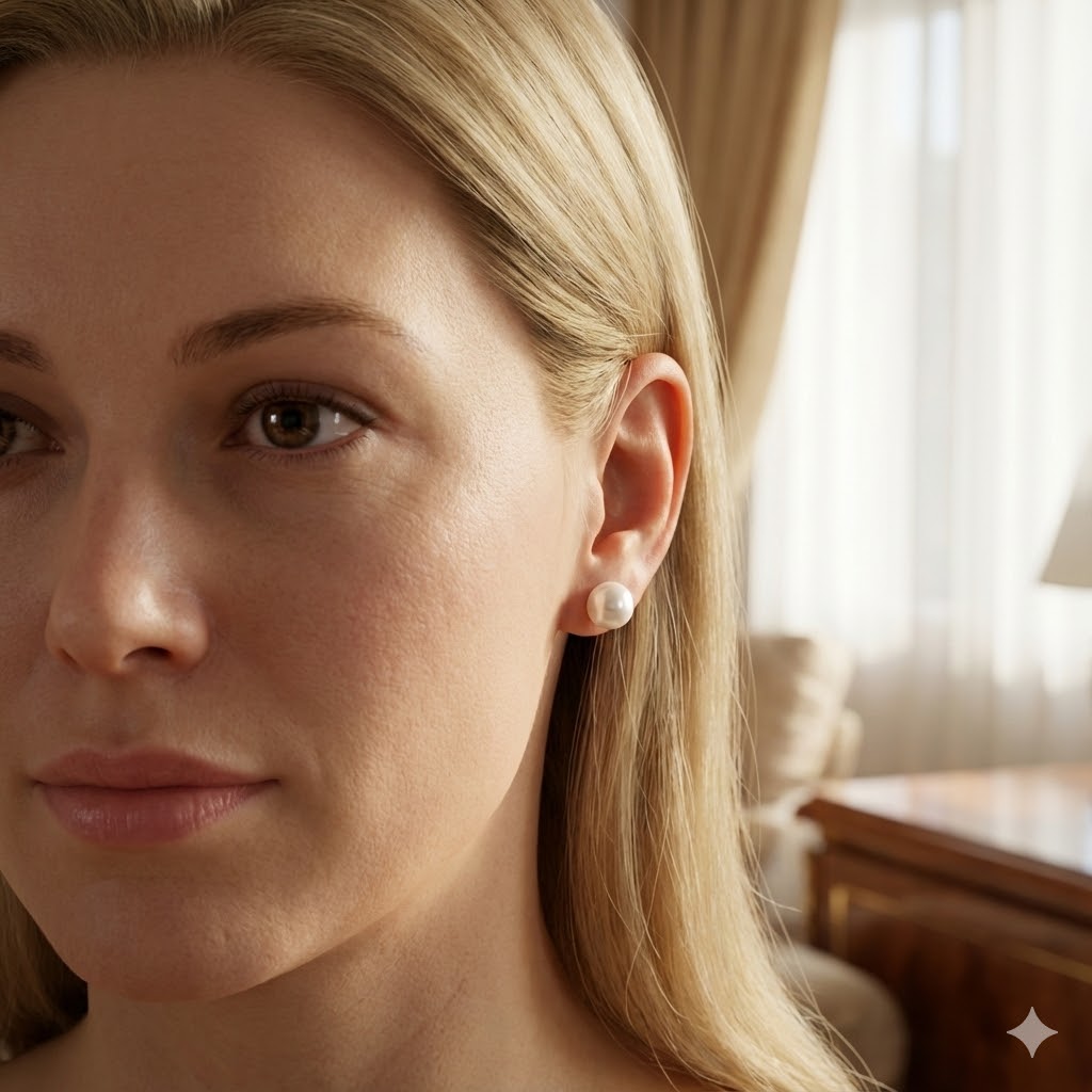 Brinco Pérola Folheado A Ouro G