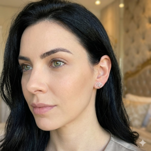 Brinco Coração Duplo Vazado Prata M