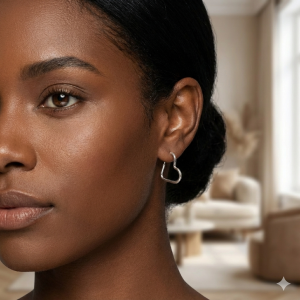 Brinco Argola Coração Liso Prata