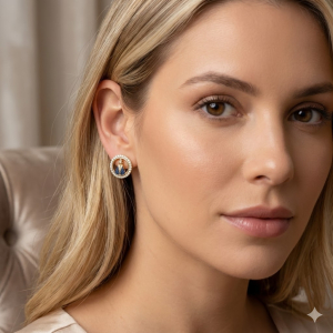 Brinco Nossa Senhora Aparecida Cravejado Micro Zircônia Folheado A Ouro