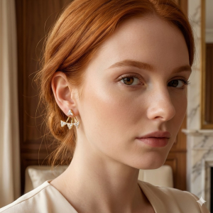 Brinco 2 em 1 Triângulo Folheado A Ouro