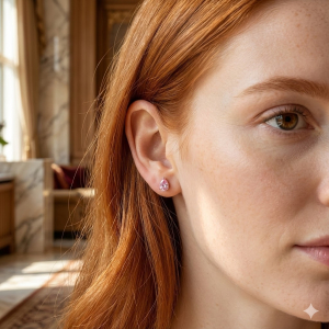 Brinco Gota Rosa Bebê Tarraxa Baby Prata