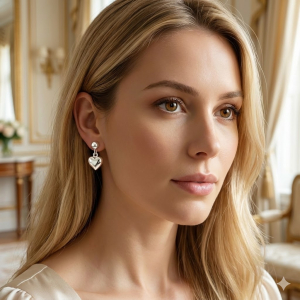 Brinco Coração Prata 1,5cmx0,5cm