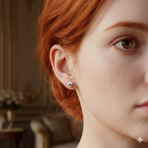 Brinco Coração Estrela Pink Tarraxa Baby Prata