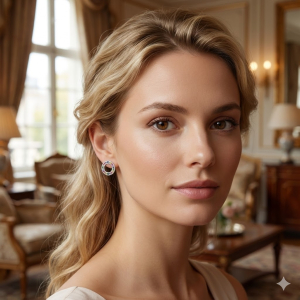 Brinco Círculo Cravejado Micro Zircônia Colorido Prata