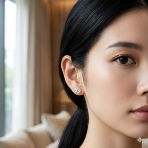 Brinco Ponto De Luz Cristal Prata 4mm Prata