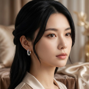 Brinco Argola Cravejada Zircônia Navete Colorida Prata