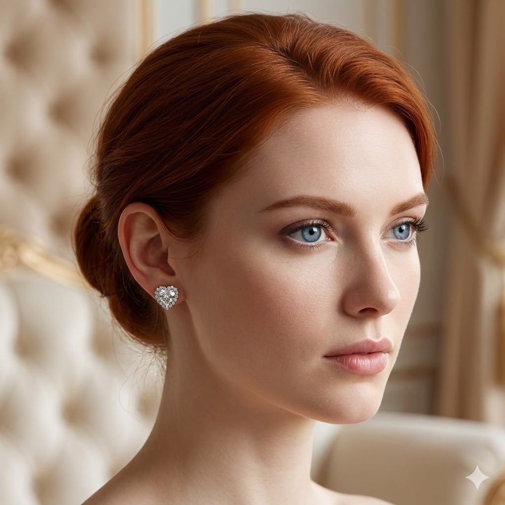 Brinco Coração Cravejado Micro Zircônia Prata