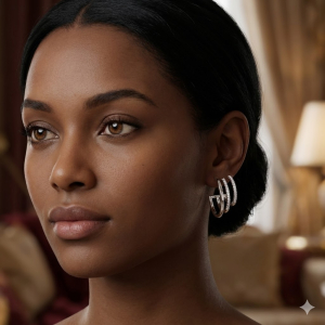 Brinco Argola Orbital Liso e Cravejado Micro Zircônia Ródio Branco