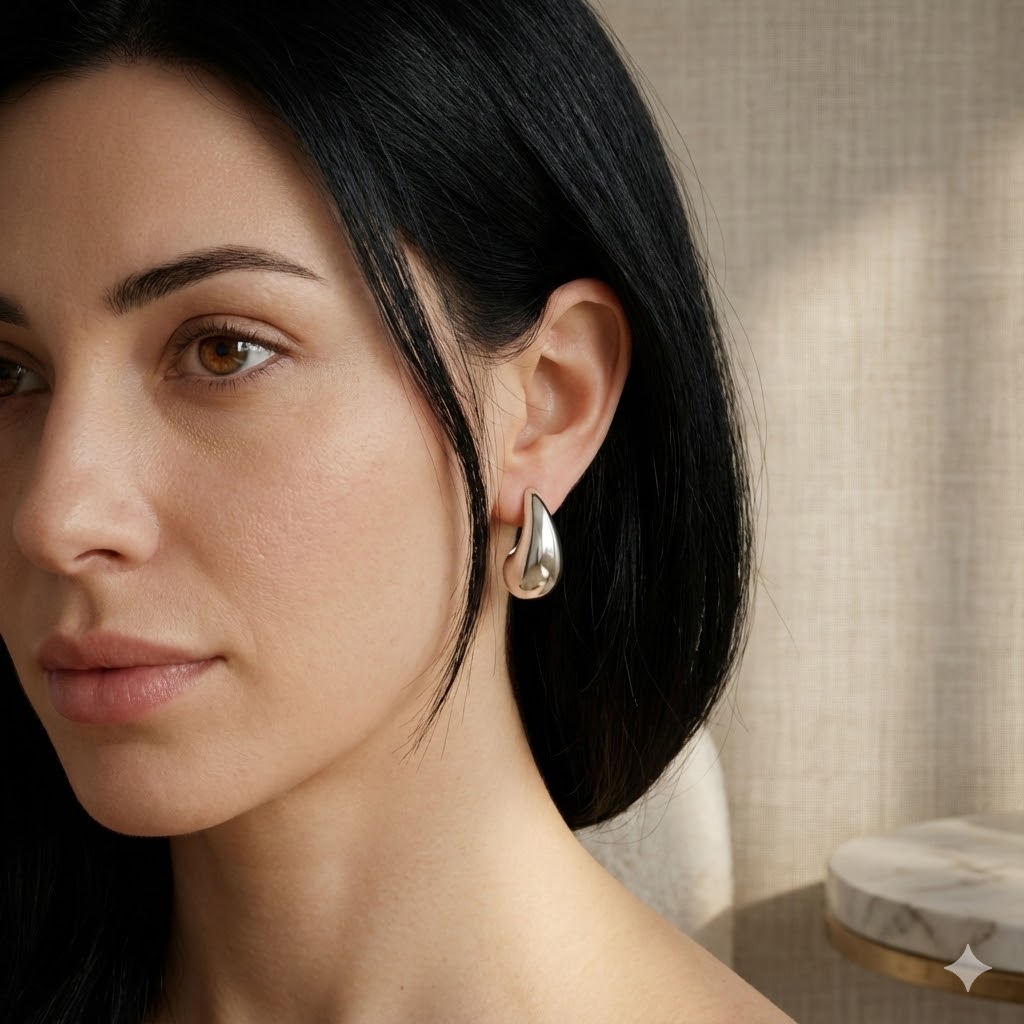 Brinco Gota Ródio Branco P