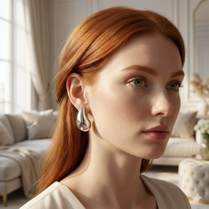 Brinco Gota Ródio Branco G