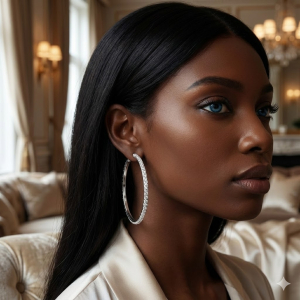 Brinco Argola Cravejada Ródio Branco