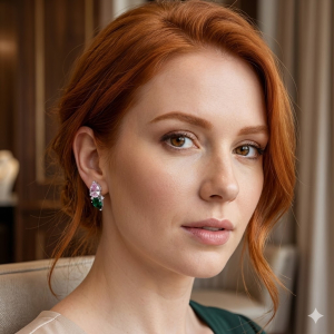 Brinco Gota Boêmio Rosa e Verde Ródio Branco