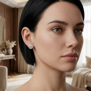 Brinco Classic Click Martelado Ródio Branco