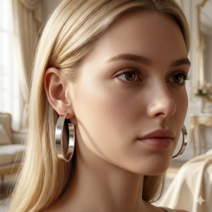 Brinco Argola Tubolar Torcida Ródio Branco