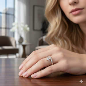 Anel Com Pingente Crucifixo Pendurado Prata nº 15