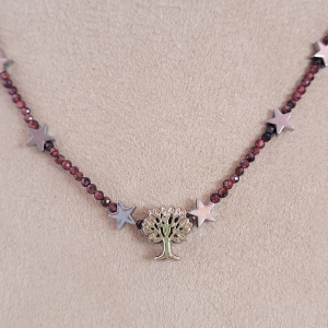 Colar / Corrente Zircônias Vermelho Granada 40cm