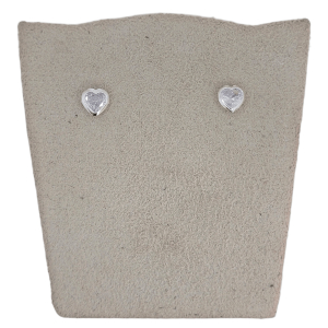 Brinco Coração Cristal Prata