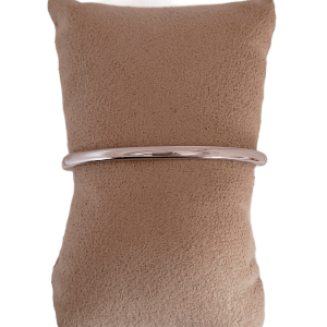 Bracelete Oval Duo Liso Ródio Branco 6,5cmx5,5cm diâmetro