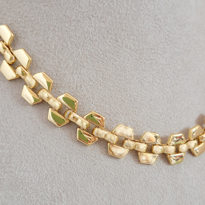 Choker Elo Hexagonais Verniz Italiano 40cm + Extensor