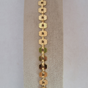 Pulseira Elo Hexagonais Verniz Italiano 17cm + Extensor