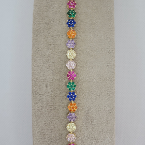 Pulseira Florzinha Microzircônia Colors Verniz Italiano 16cm + Extensor