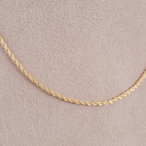 Colar Cordão Baiano Folheado A Ouro 45cm