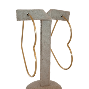 Brinco Argola Coração Liso Folheado A Ouro