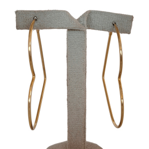 Brinco Argola Coração Liso Folheado A Ouro