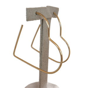 Brinco Argola Coração Liso Folheado A Ouro