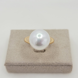 Anel Pérola Folheado A Ouro G nº 20