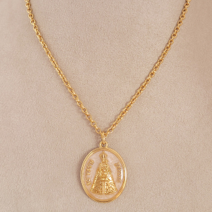 Colar Elo Cartie Nossa Senhora de Nazaré Verniz Italiano 40cm + Extensor