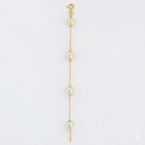 Pulseira 4 Pérolas Folheada A Ouro 18cm