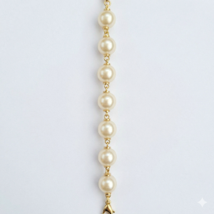 Pulseira Pérolas Folheada A Ouro 21cm