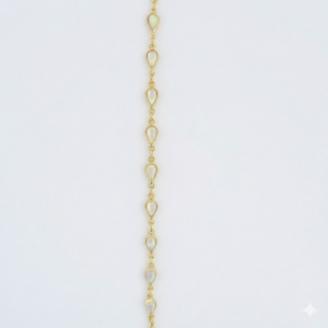 Pulseira Gotas Peroladas Folheada A Ouro 16cm + Extensor