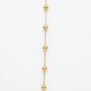 Pulseira Elo Cartier Bolinhas Lisas Folheadas A Ouro 18cm M