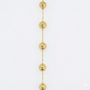 Pulseira Elo Cartier Bolinhas Lisas Folheadas A Ouro 19cm GG