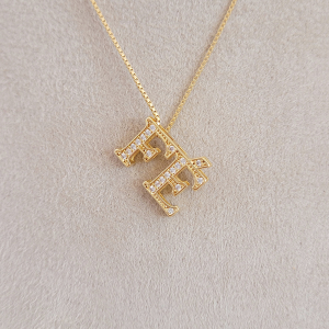 Colar Elo Veneziana Com Pingente Fé Cravejado Microzircônia 40cm