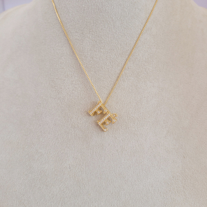 Colar Elo Veneziana Com Pingente Fé Cravejado Microzircônia 40cm