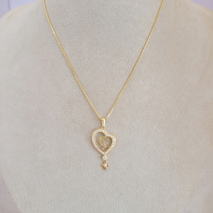 Colar Elo Veneziana Com Pingente Nossa Senhora Cravejado Microzircônia 45cm + Extensor